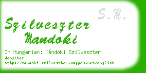 szilveszter mandoki business card